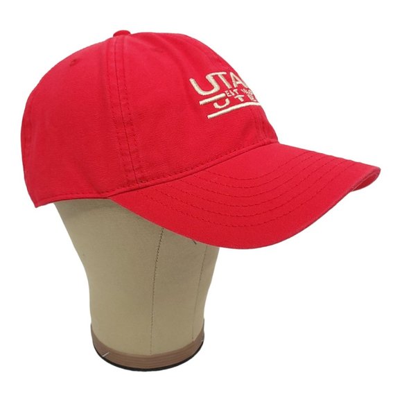 Captivating Utah Utes Adjustable Tuck Strap Cap Trucker Baseball Hat Embroidered - Picture 2 of 12